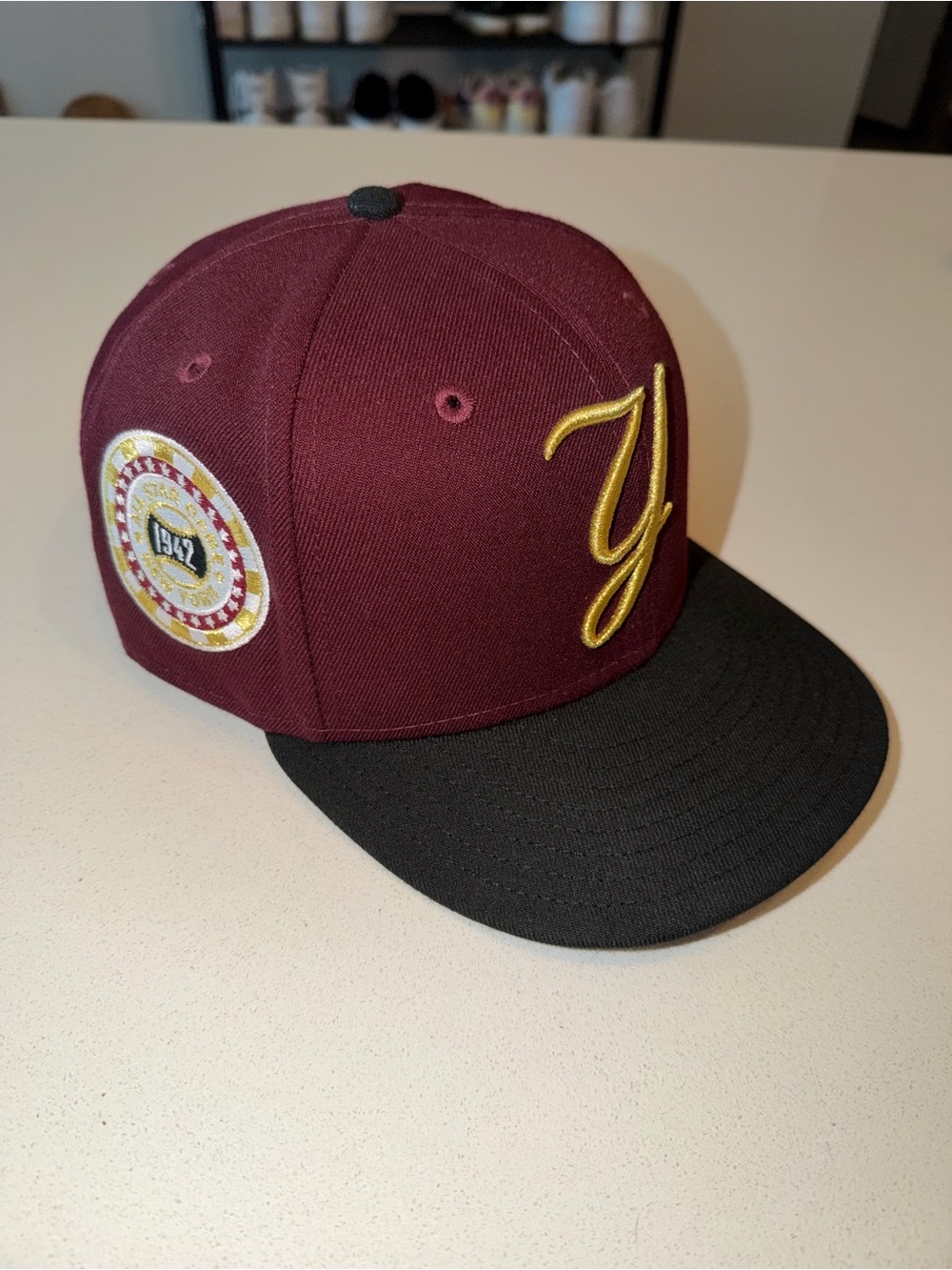 New Era New York Yankees Maroon/Black Custom 59fifty 7-1/2